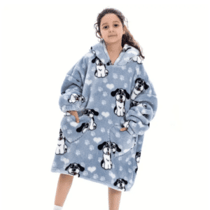 Ontdek de comfortabele Snuggle met hondjes, een hoodie deken voor kids.