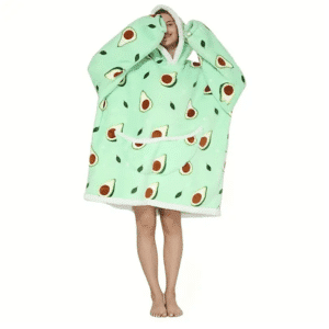 Ontdek de comfortabele avocado Snuggle, een unisex hoodie deken voor volwassene.