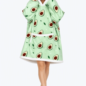 Groene Avocado Snuggle hoodie deken voor volwassenen product foto